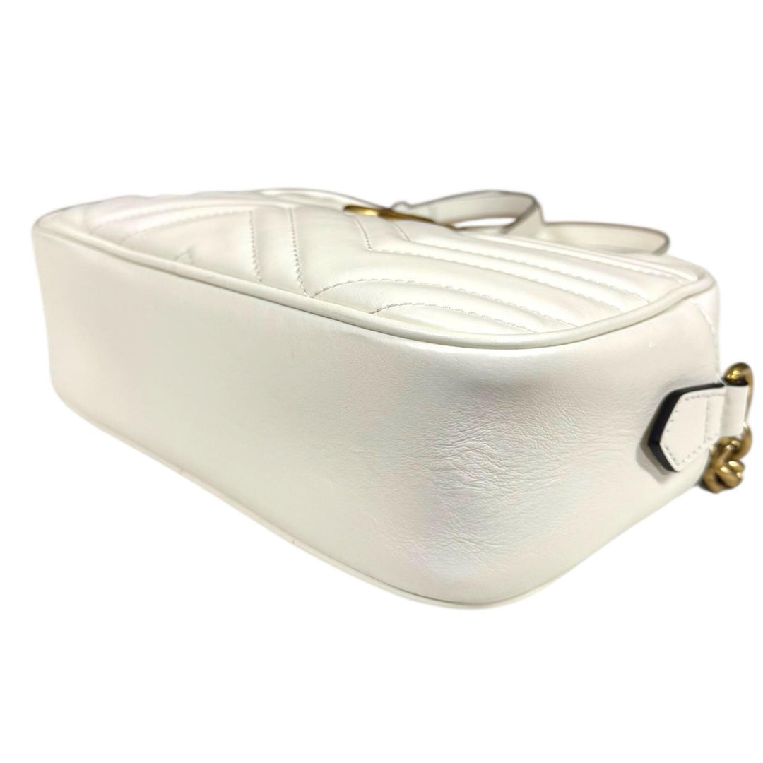 GUCCI グッチ GGマーモント ショルダーバッグ レザー ホワイト