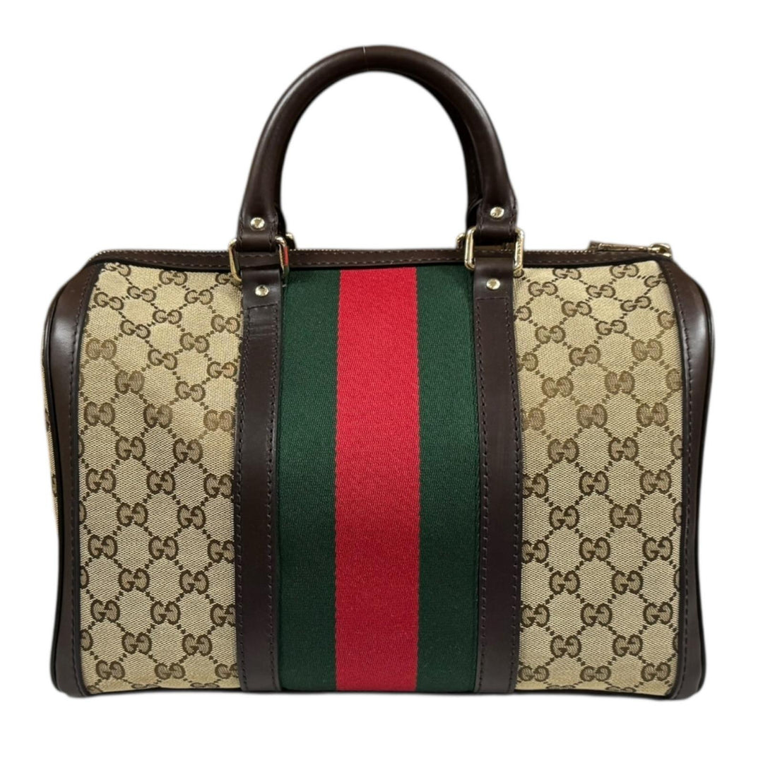 Gucci GGキャンバス ボストンバッグ中古品　保証書なし GUCCI グッチ GGキャンバス ボストンバッグ GGキャンバス ベージュ