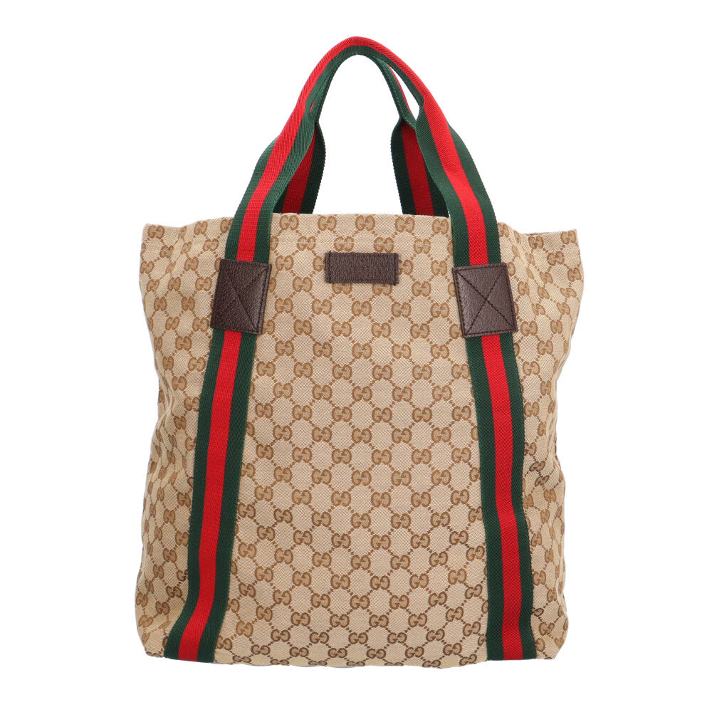 GUCCI グッチ シェリーライン トートバッグ GGキャンバス ベージュ
