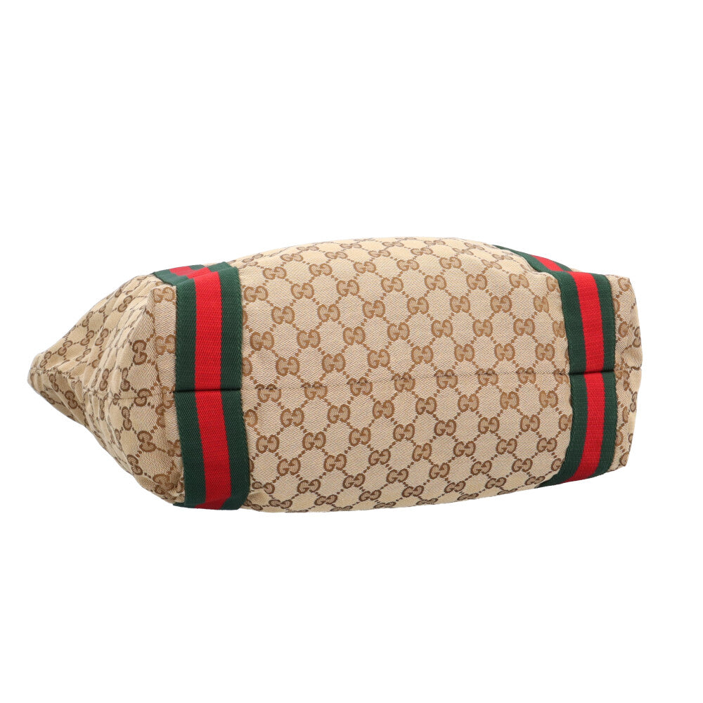 GUCCI グッチ シェリーライン トートバッグ GGキャンバス ベージュ