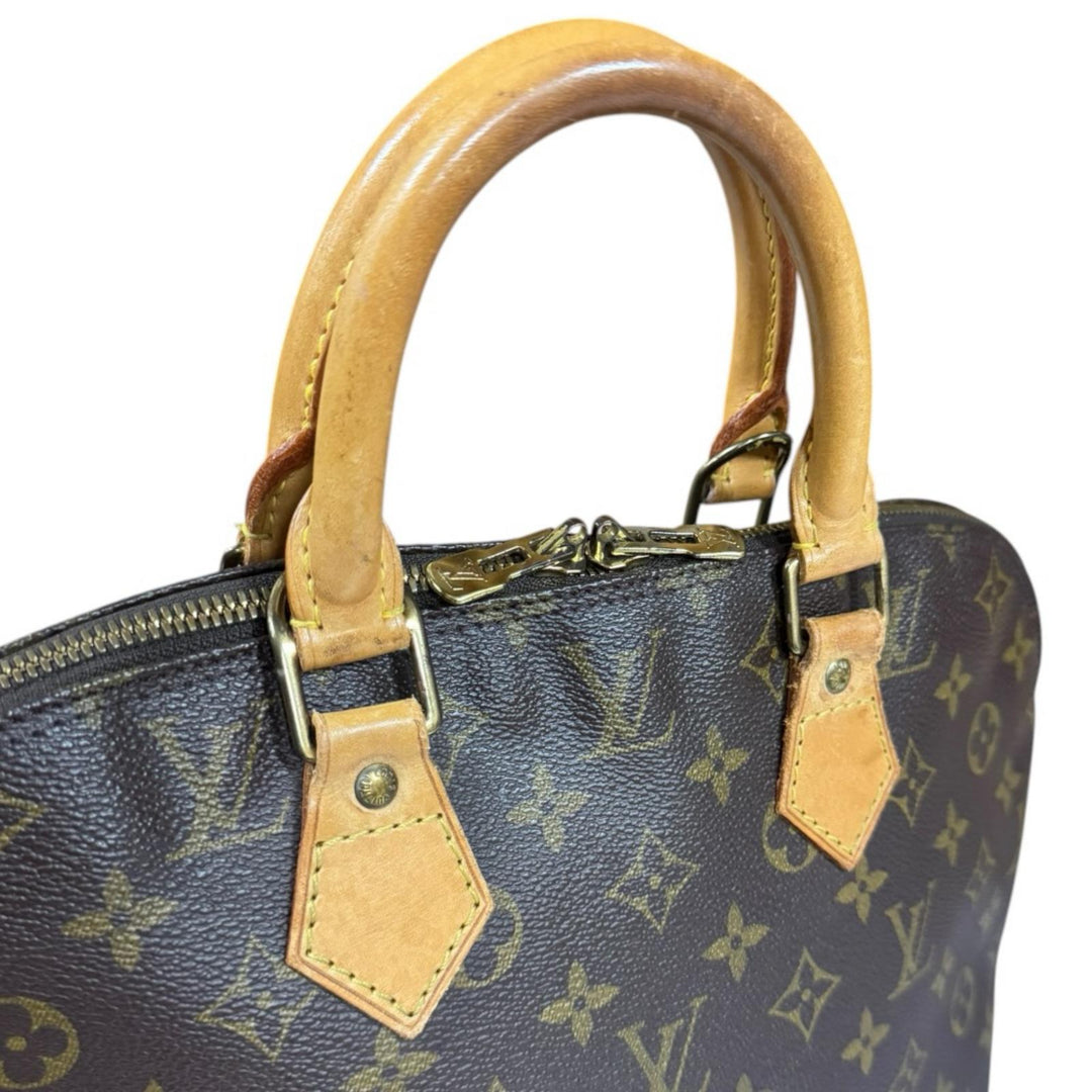 LOUIS VUITTON Alma Monogram Handbag Monogram Canvas Brown Ladies