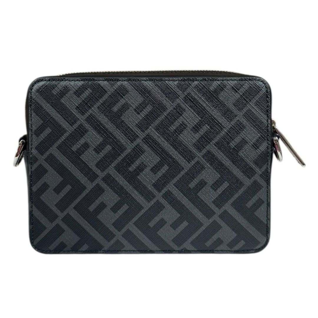 FENDI ショルダーバッグ ブラック/グレー Fendi Black/Grey Canvas/Leather FF Print Mini Suitcase Bag
