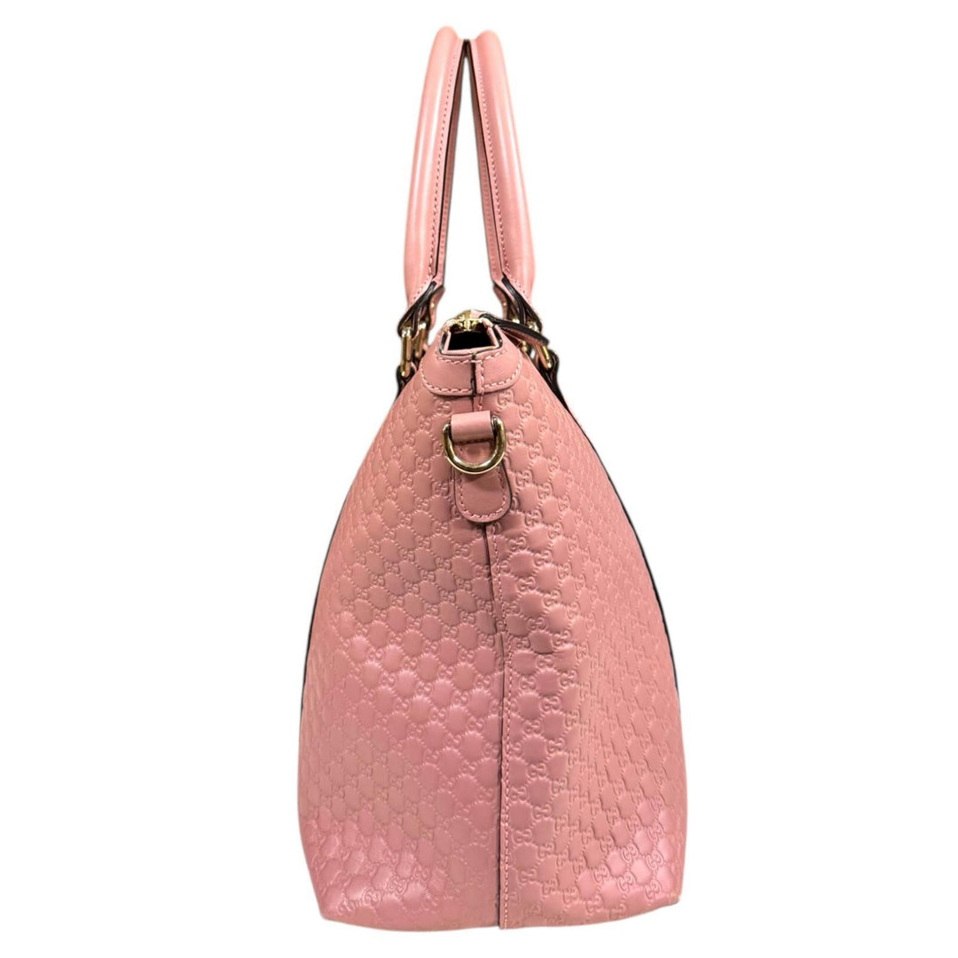 GUCCI グッチ マイクログッチシマ ショルダーバッグ レザー ピンク