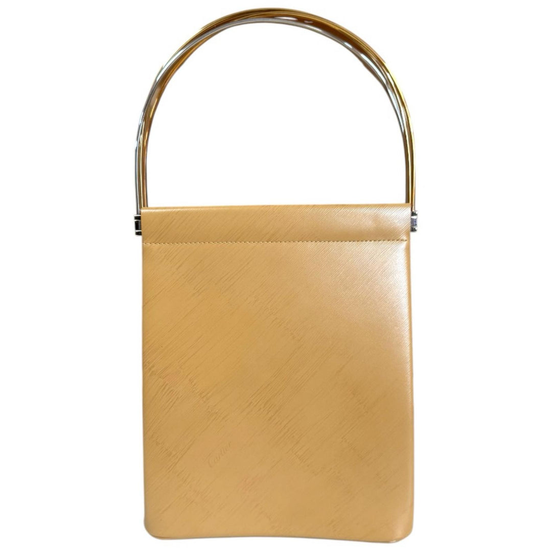 CARTIER カルティエ トリニティ ハンドバッグ レザー ブラウン