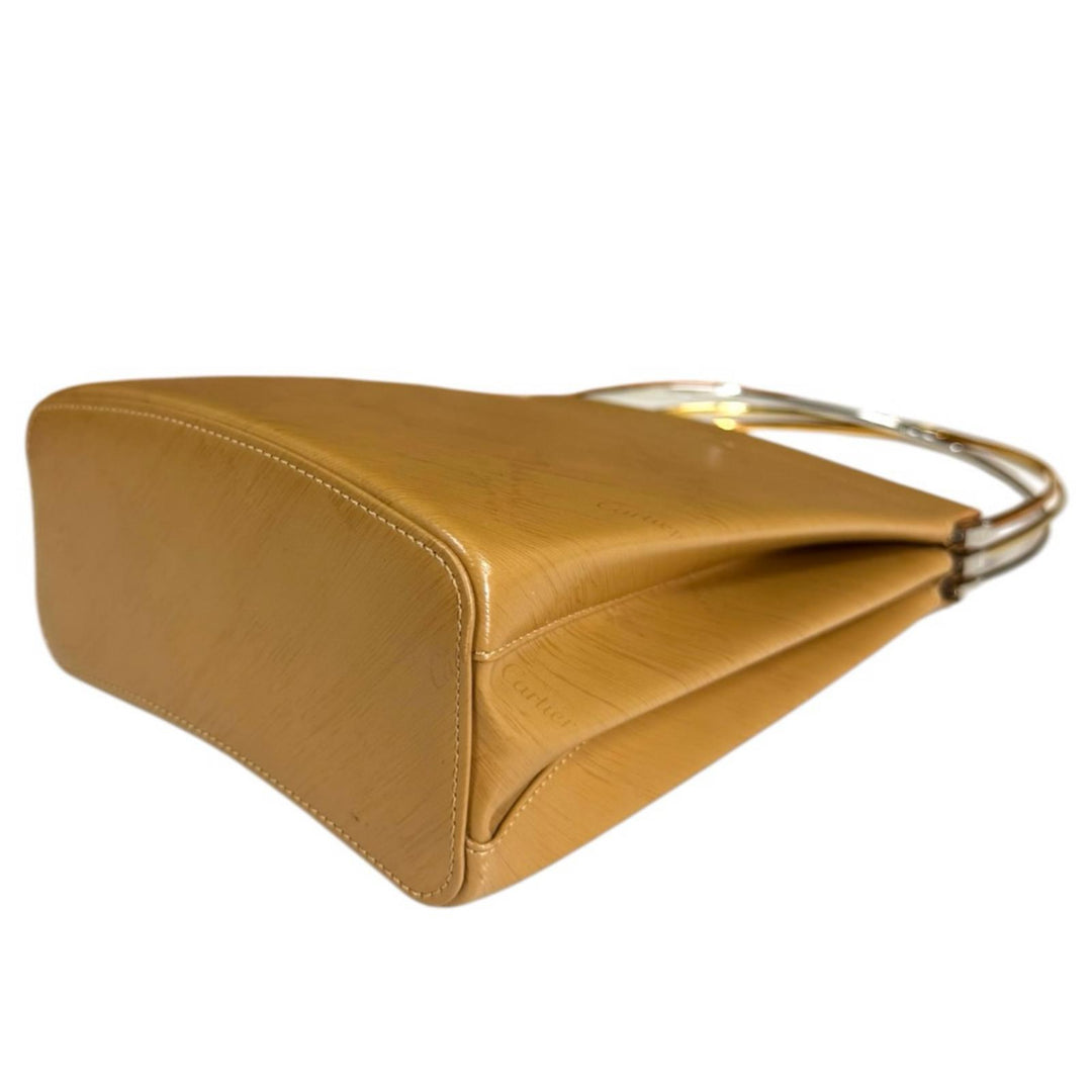 CARTIER カルティエ トリニティ ハンドバッグ レザー ブラウン