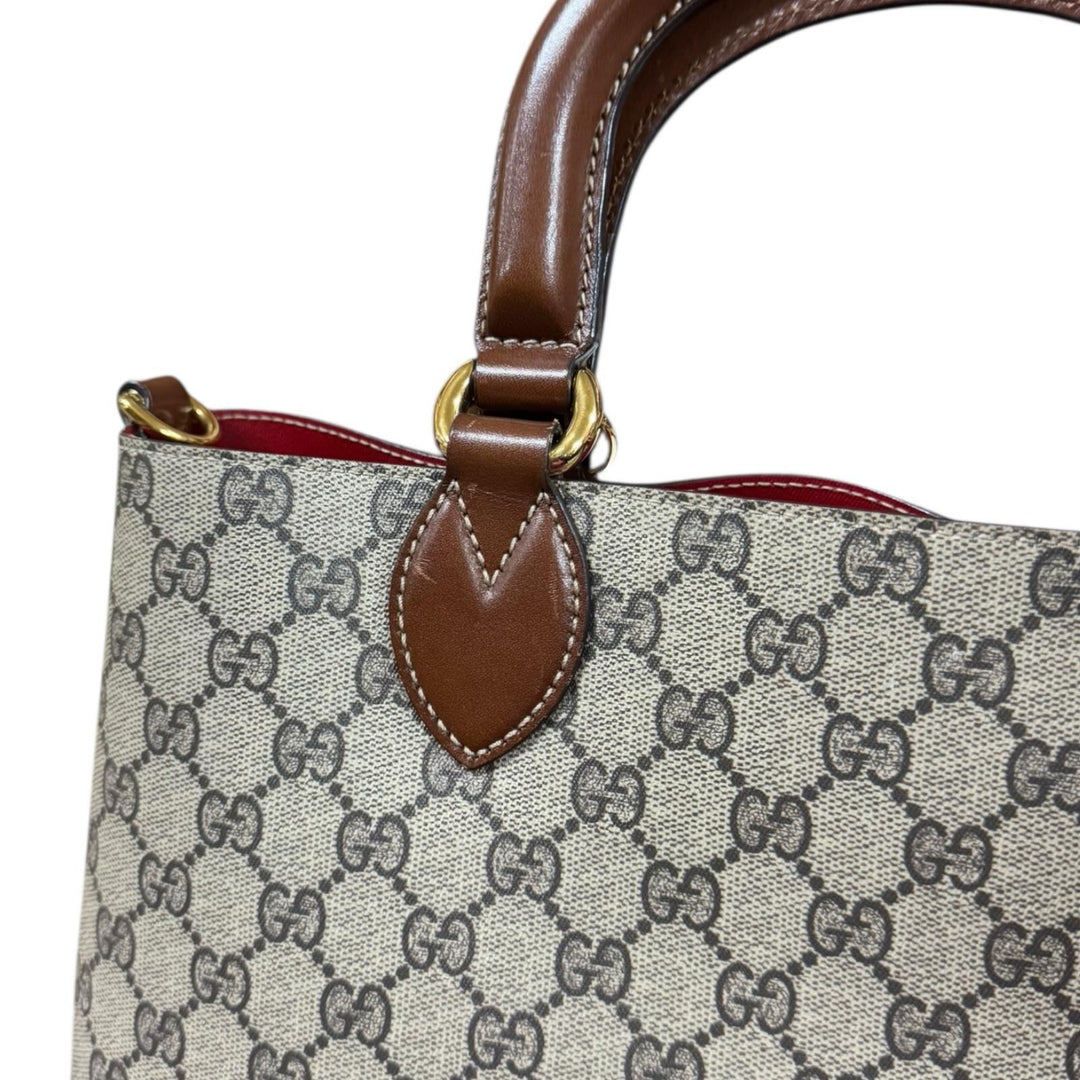 極美品 GUCCI シェリーライン スプリーム GG柄 ビジネスバッグ 2way GUCCI - グッチ GGスプリーム シェリー ライン レザー トート バッグ