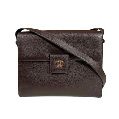 CHANEL シャネル ココマーク ショルダーバッグ レザー ブラウン