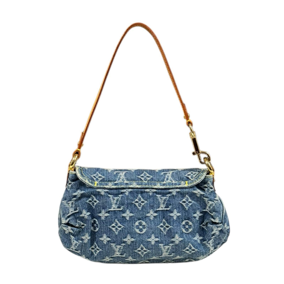 LOUIS VUITTON モノグラムデニム ミニプリーティ ハンドバッグ➕紙袋 LOUIS VUITTON ルイヴィトン ミニプリーティ モノグラムデニム