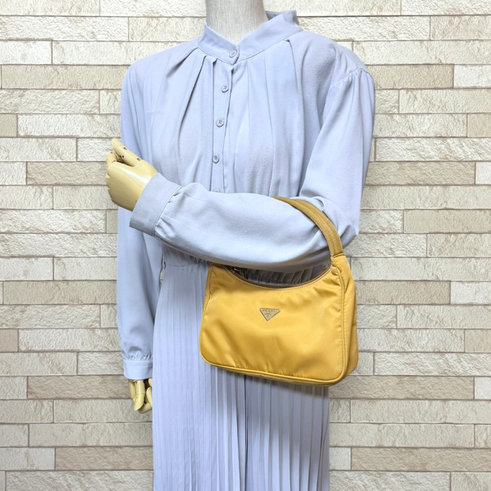 PRADA プラダ ホーボーミニバッグ ハンドバッグ ナイロン ベージュ