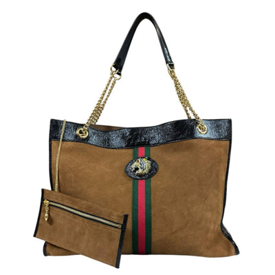GUCCI グッチ ラジャ トートバッグ スウェード ブラウン ユニセックス 
