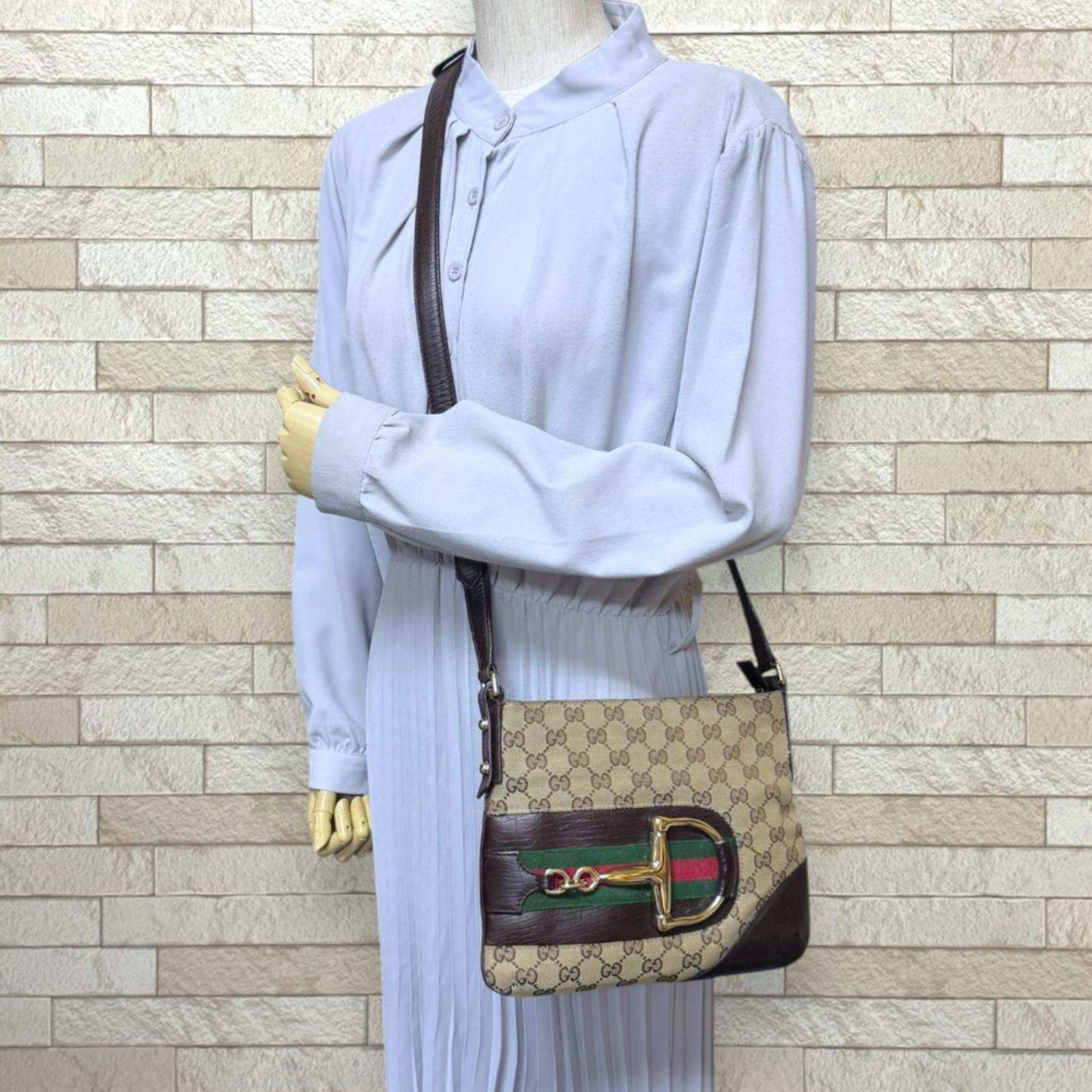 GUCCI グッチ ホースビット シェリーライン ショルダーバッグ GG