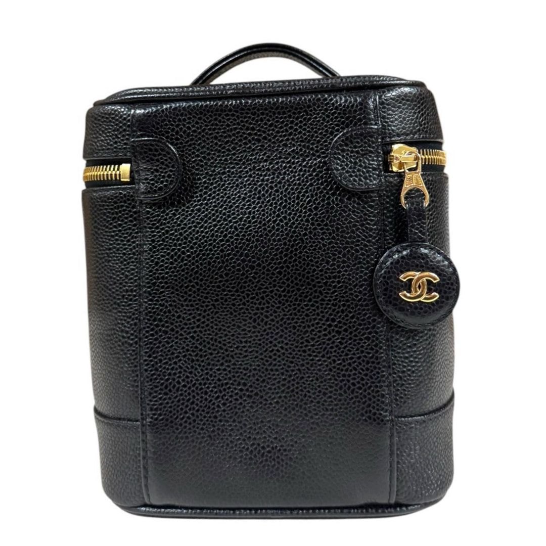 CHANEL シャネル 縦型バニティ ココマーク ハンドバッグ キャビア