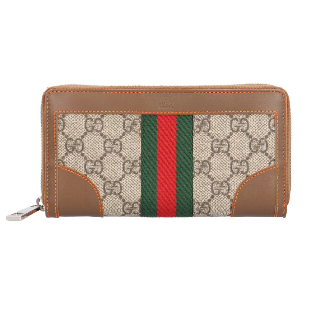 グッチ ジップアラウンドウォレット シェリーライン 長財布 GGスプリームキャンバス 388386 ユニセックス GUCCI  中古 GUCCI グッチ ジップアラウンドウォレット シェリーライン 長財布 GG