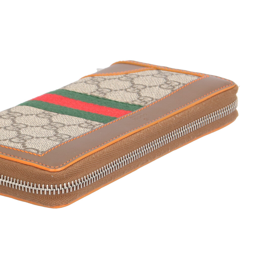 グッチ ジップアラウンドウォレット シェリーライン 長財布 GGスプリームキャンバス 388386 ユニセックス GUCCI  中古 グッチ ジップアラウンドウォレット シェリーライン 長財布 GG