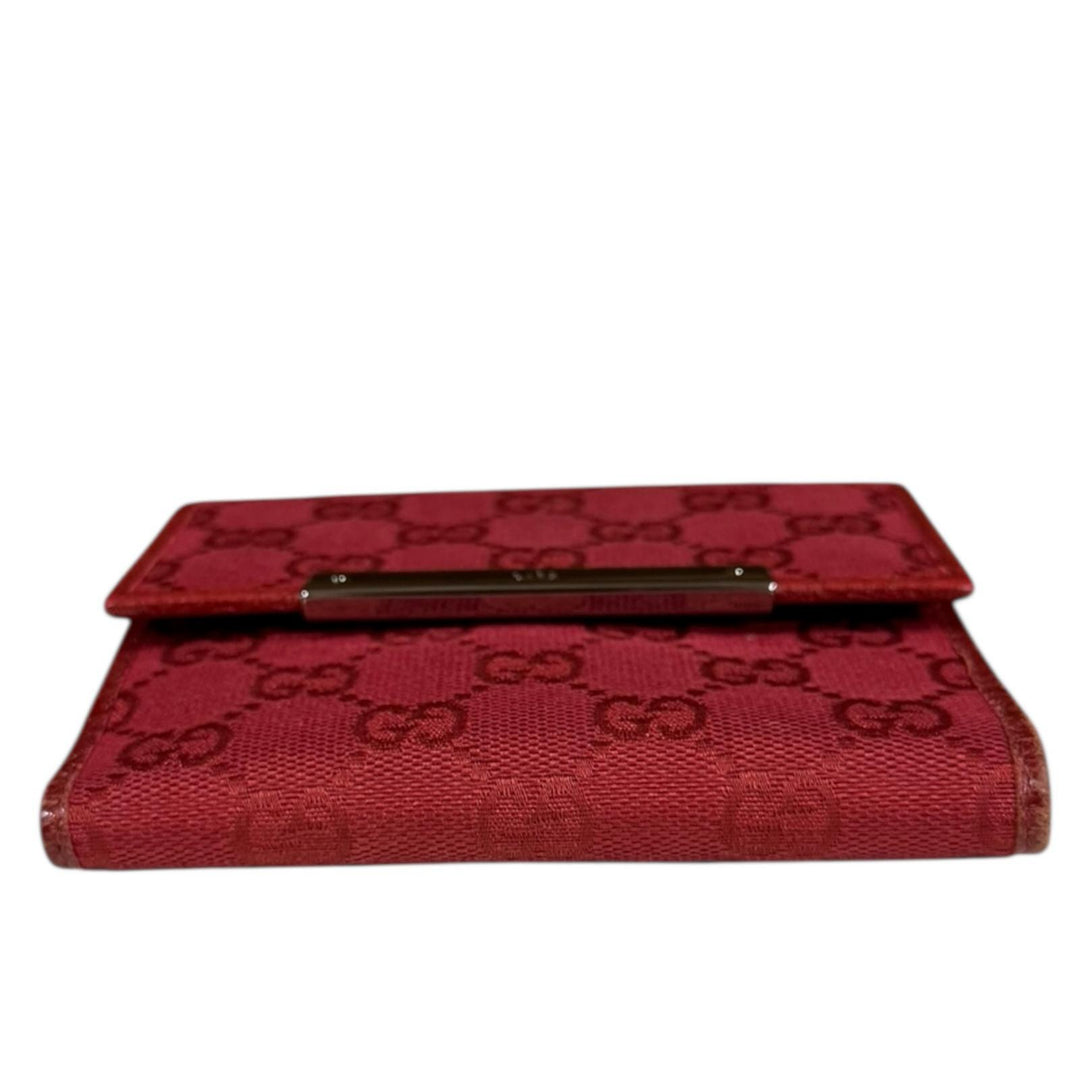 l19　Gucci　グッチ　二つ折り財布　GGキャンバス　レッド 01 極美品 GUCCI グッチ GGキャンバス 二つ折り財布 レッド｜Yahoo