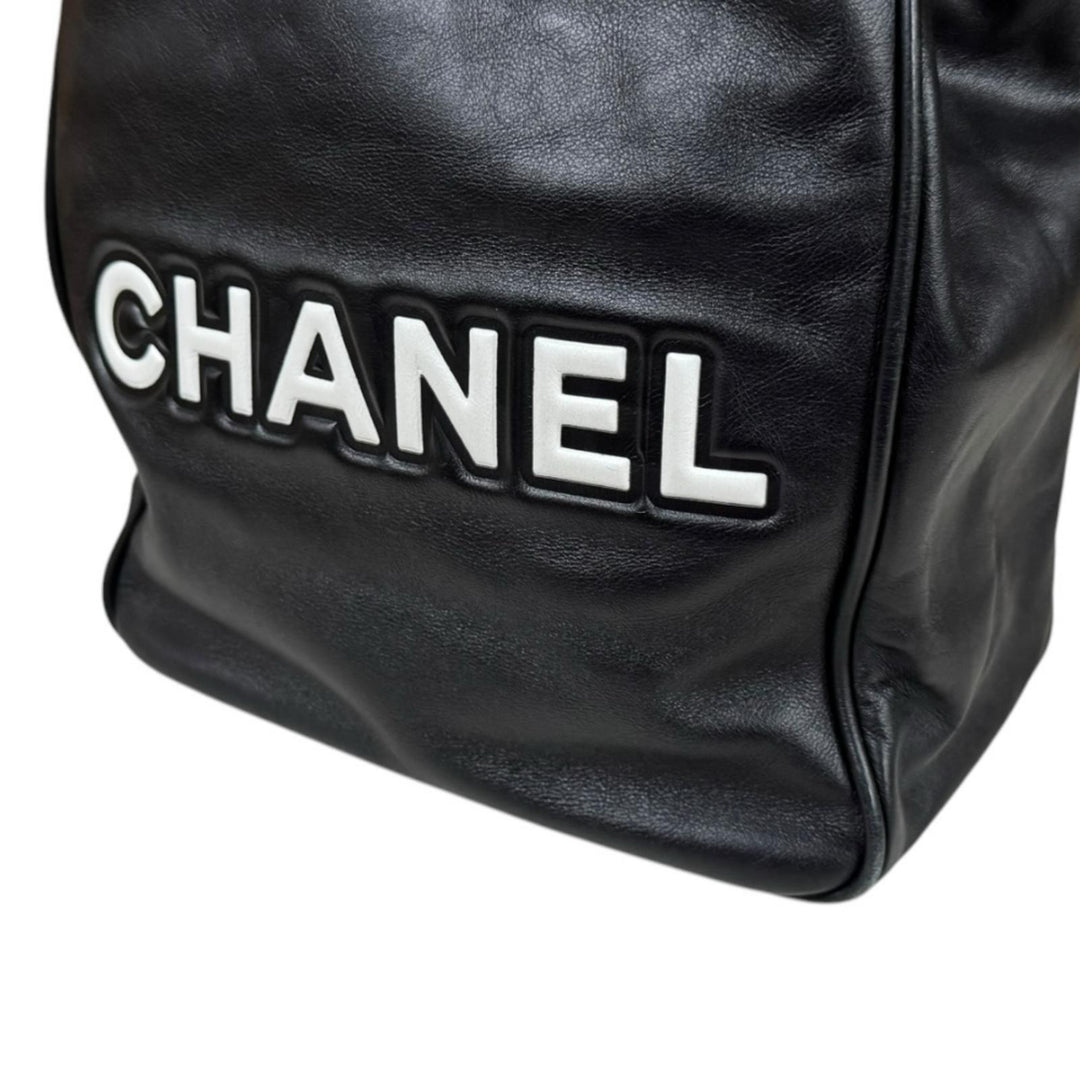 CHANEL シャネル カメリア トートバッグ レザー ブラック レディース