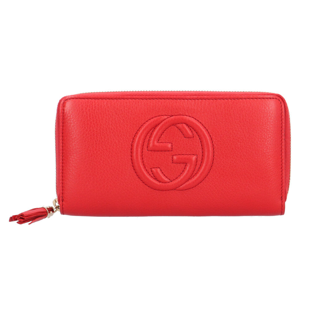 GUCCI 長財布 ソーホー 二つ折り レザー インターロッキング レッド