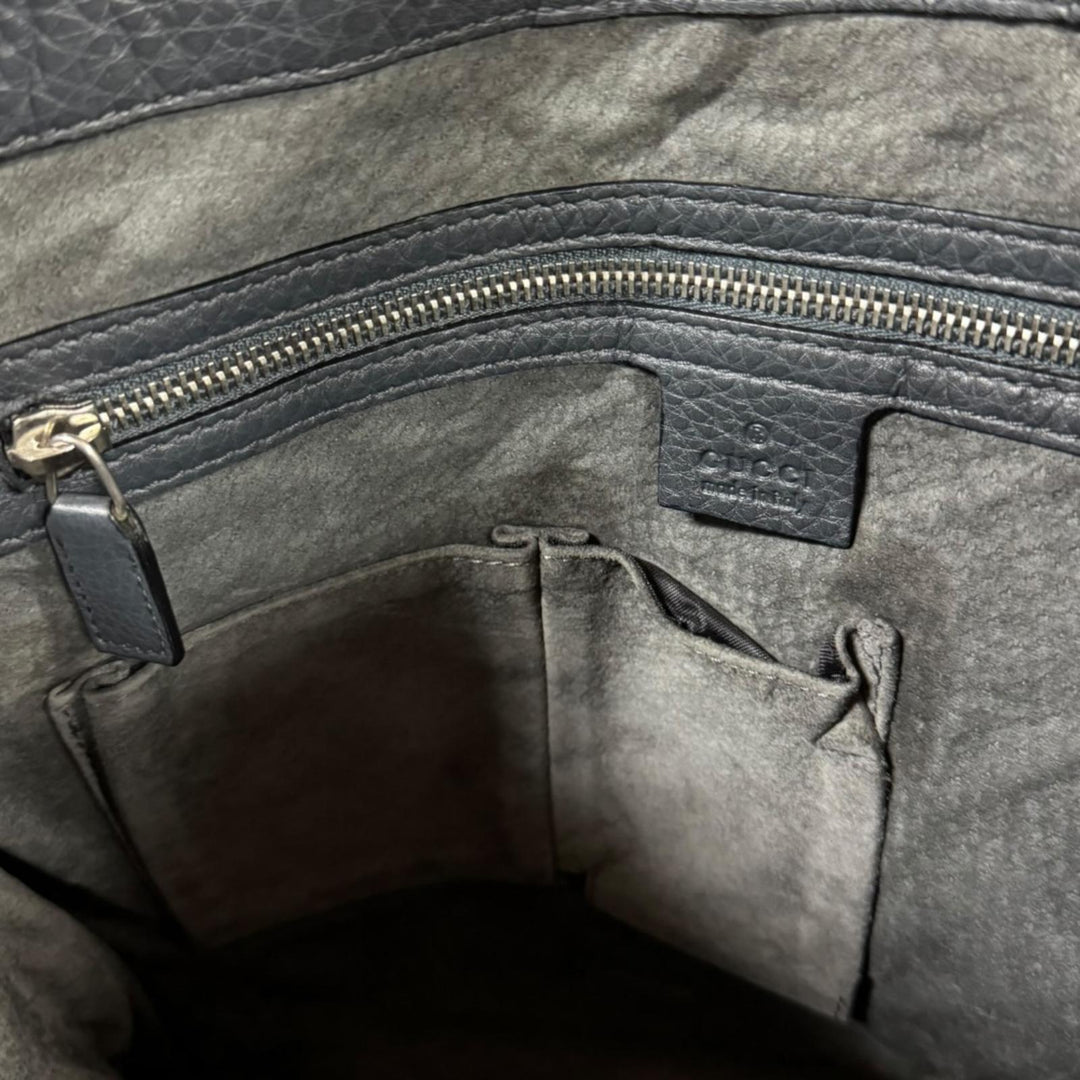 GUCCI グッチ ショルダーバッグ レザー グレー メンズ 中古 – 【公式