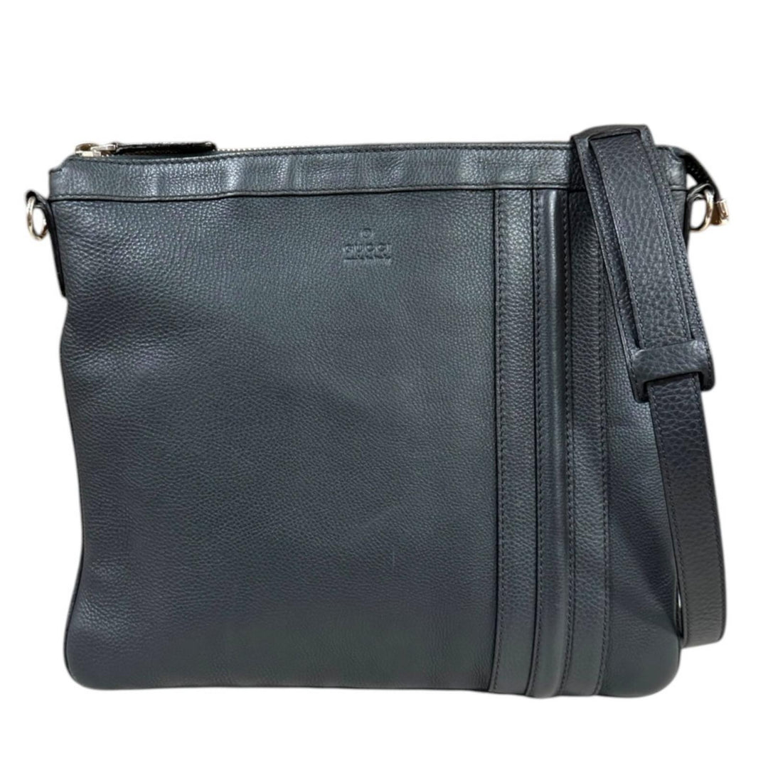 GUCCI グッチ ショルダーバッグ レザー グレー メンズ 中古 – 【公式