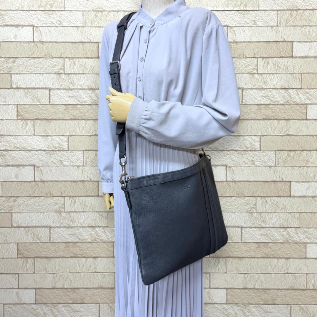 GUCCI グッチ ショルダーバッグ レザー グレー メンズ 中古 – 【公式