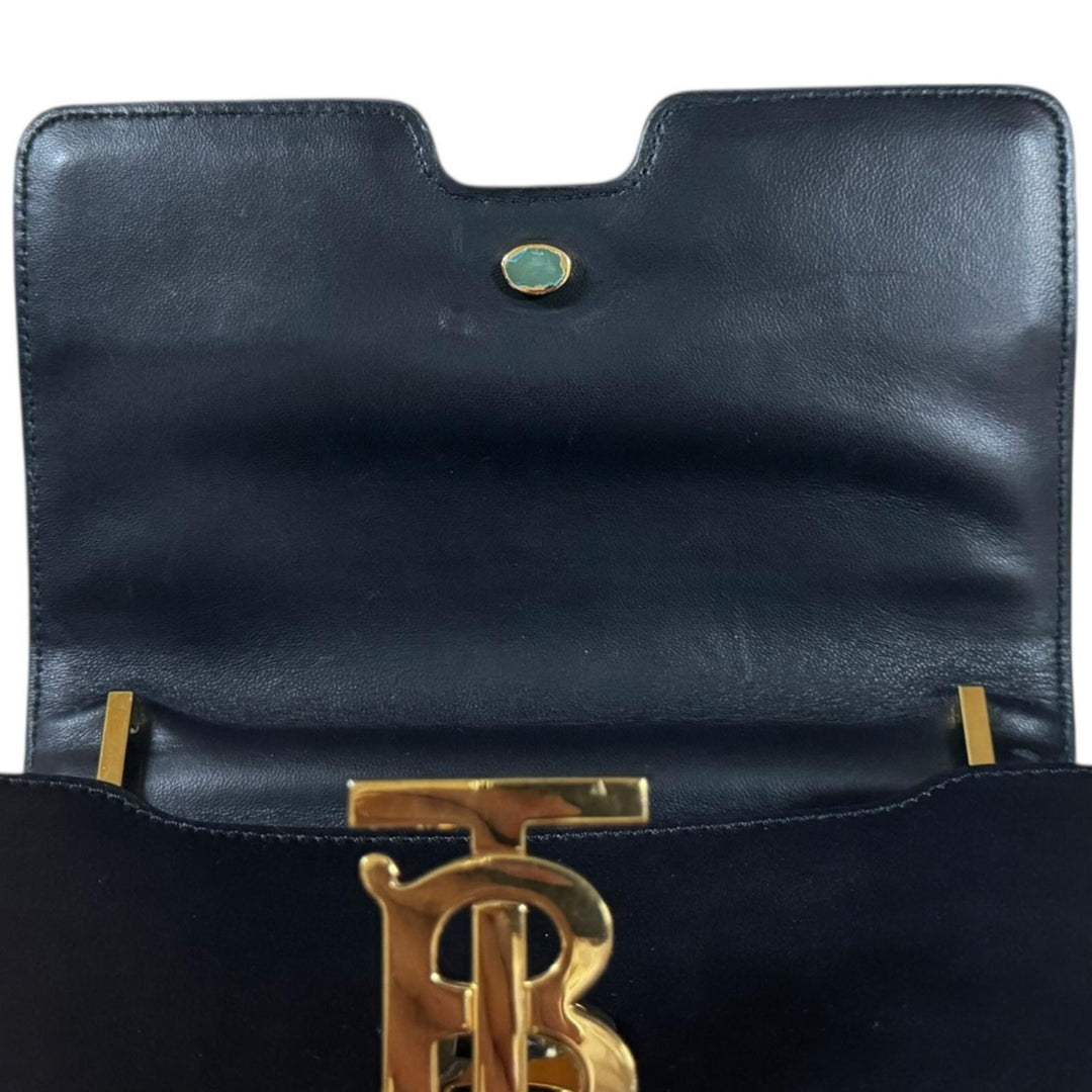 BURBERRY バーバリー ショルダーバッグ レザー ブラック レディース