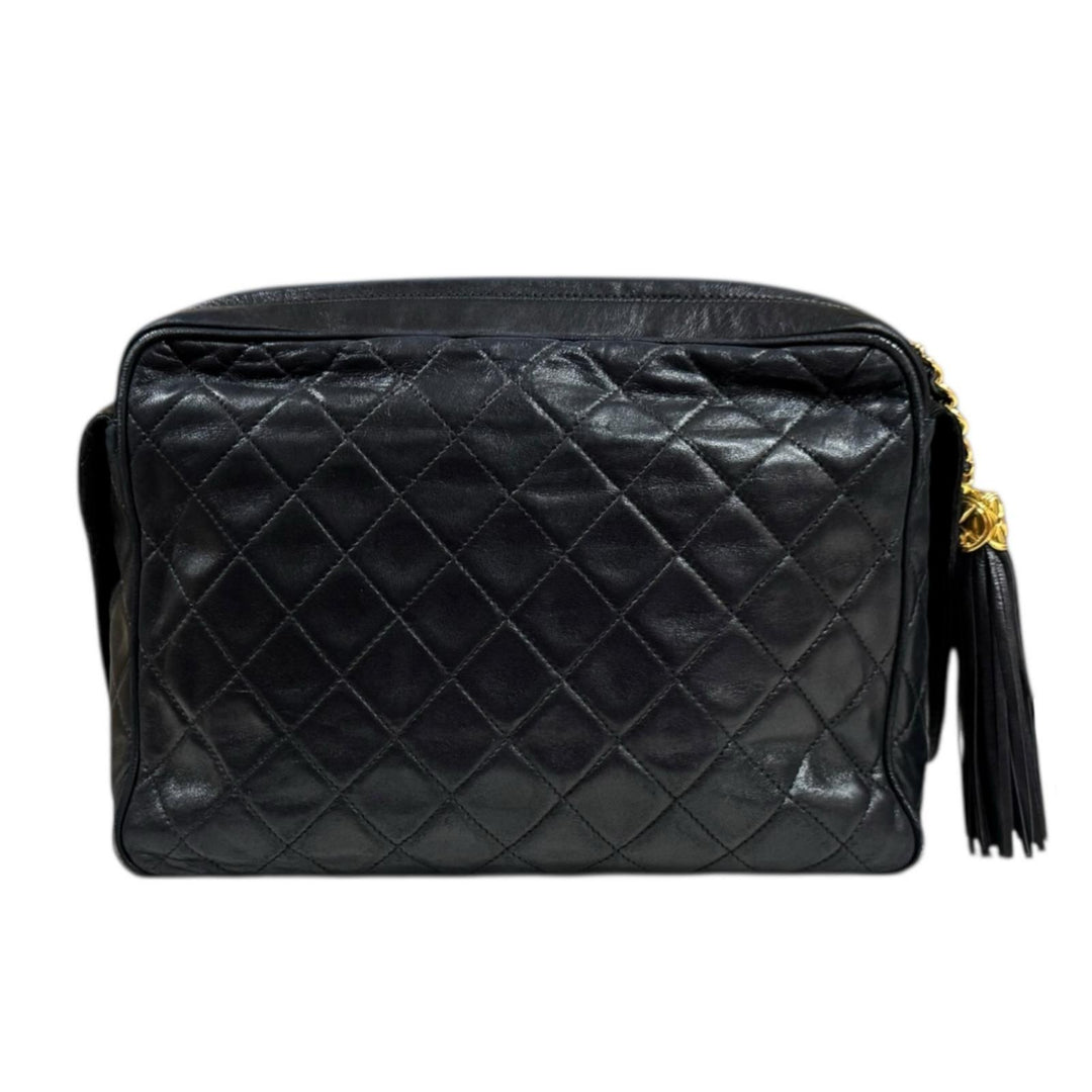 CHANEL シャネル マトラッセ ショルダーバッグ ラムスキン ブラック