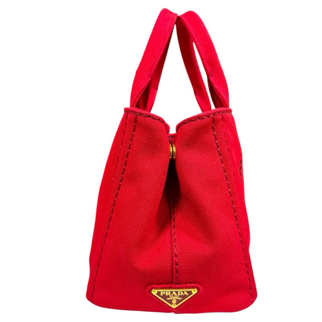 PRADA プラダ カナパトートSS ショルダーバッグ キャンバス レッド 