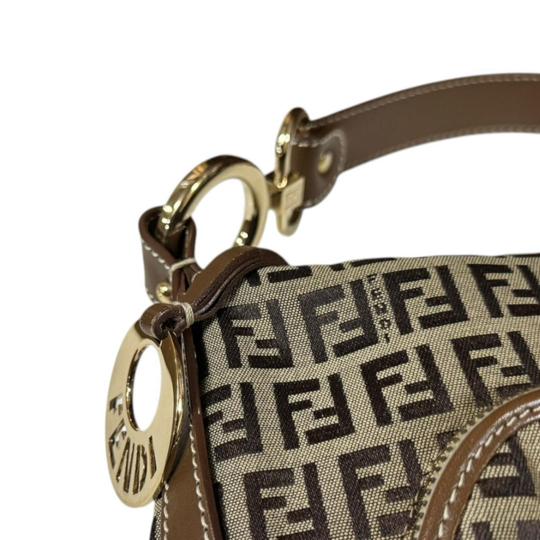 FENDI フェンディ ズッキーノ ハンドバッグ キャンバス ブラウン