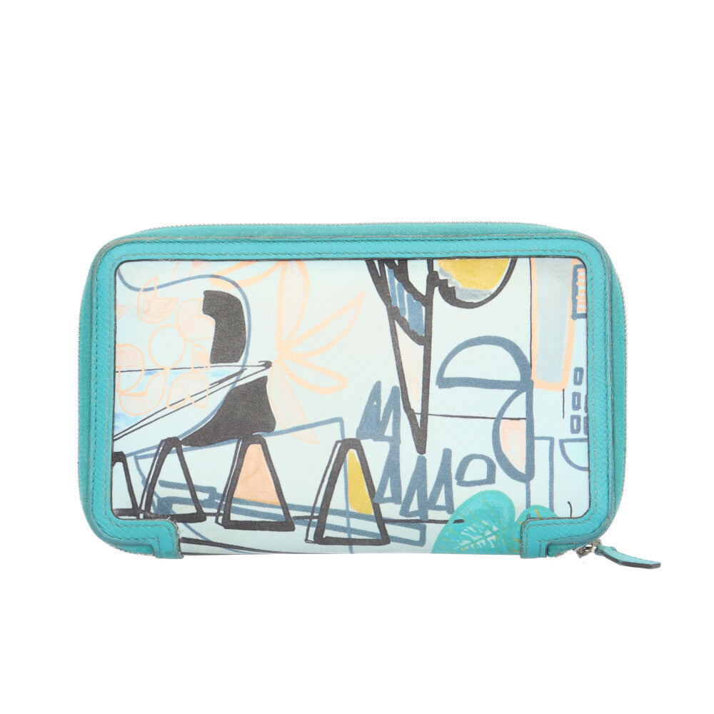 HERMES シルク ストール 三角 グラデーション 白×水色 中古品 HERMES エルメス ショール カレ140 