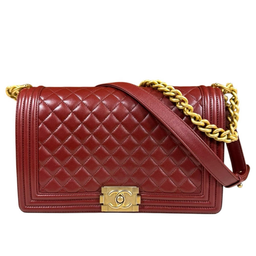 CHANEL シャネル ボーイシャネル ショルダーバッグ レザー ブラウン