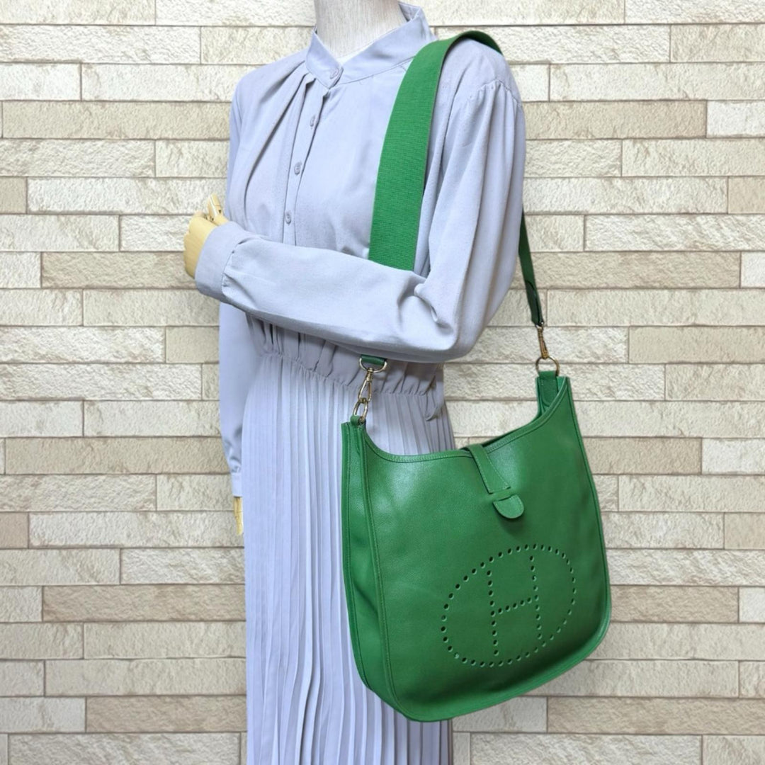 HERMES エルメス エブリンI GM ショルダーバッグ クシュベル グリーン