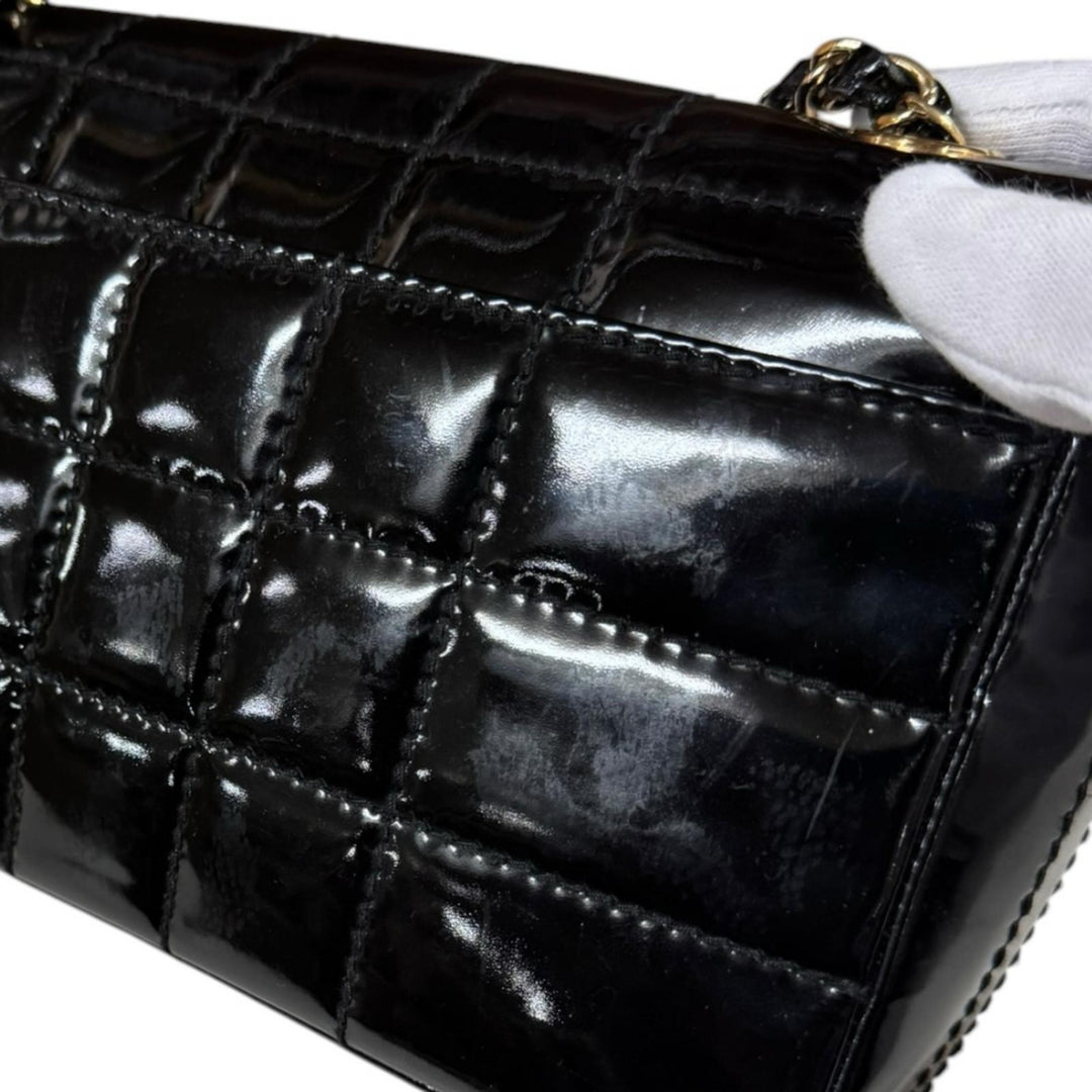 CHANEL シャネル チョコバー ショルダーバッグ パテントレザー