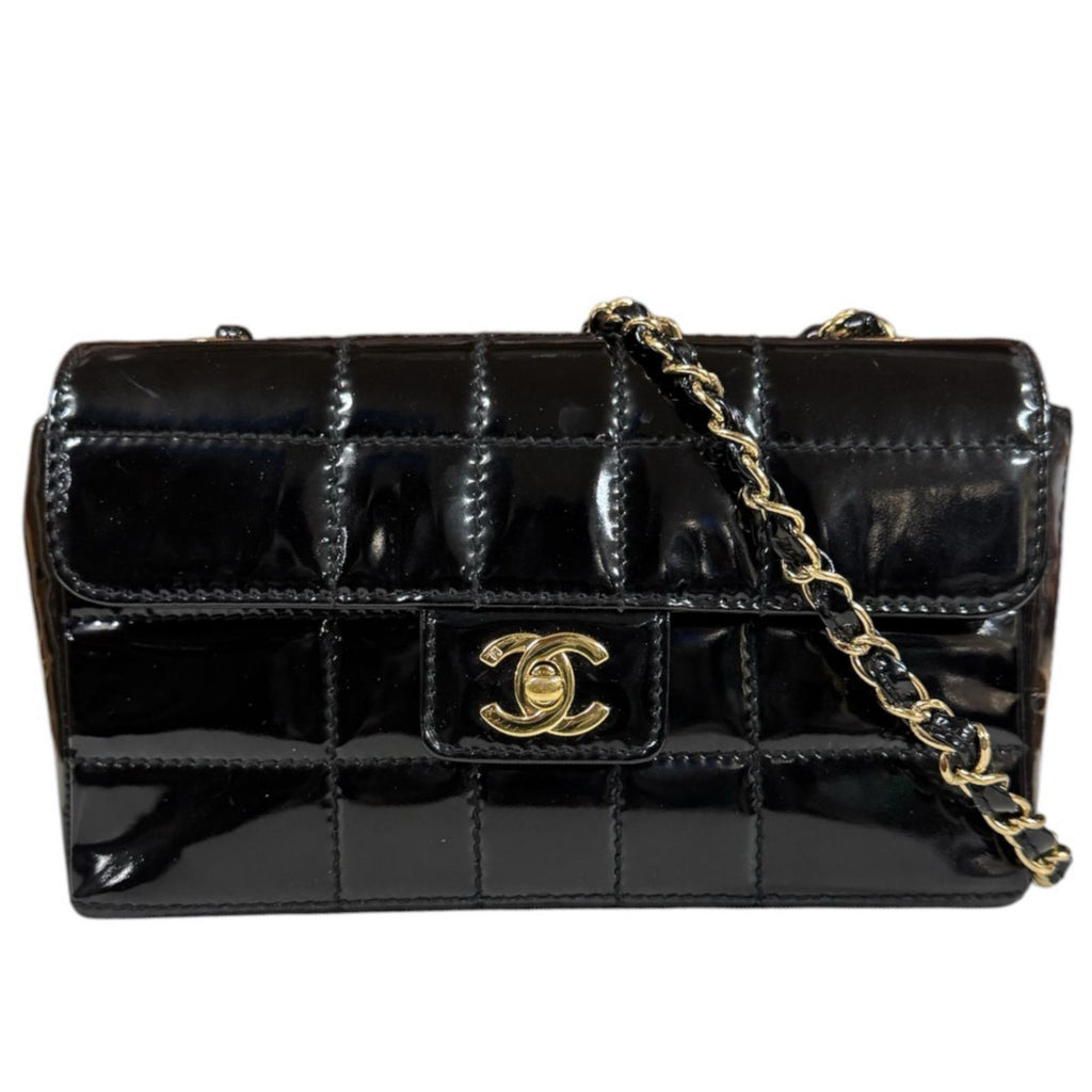 CHANEL シャネル チョコバー ショルダーバッグ パテントレザー