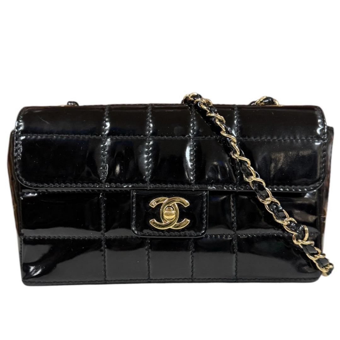 CHANEL シャネル チョコバー ショルダーバッグ パテントレザー