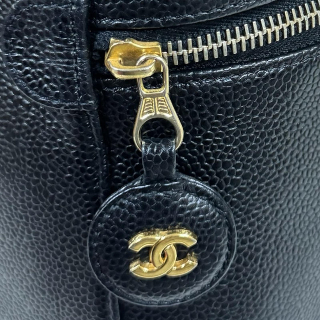 CHANEL シャネル 縦型バニティ ココマーク ハンドバッグ キャビア
