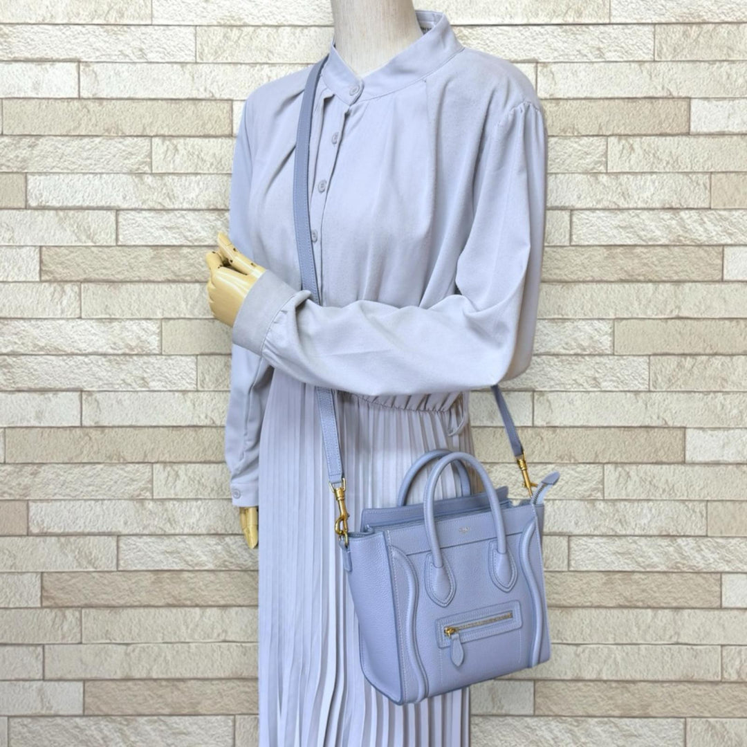 CELINE セリーヌ ラゲージ ナノショッパー ショルダーバッグ レザー
