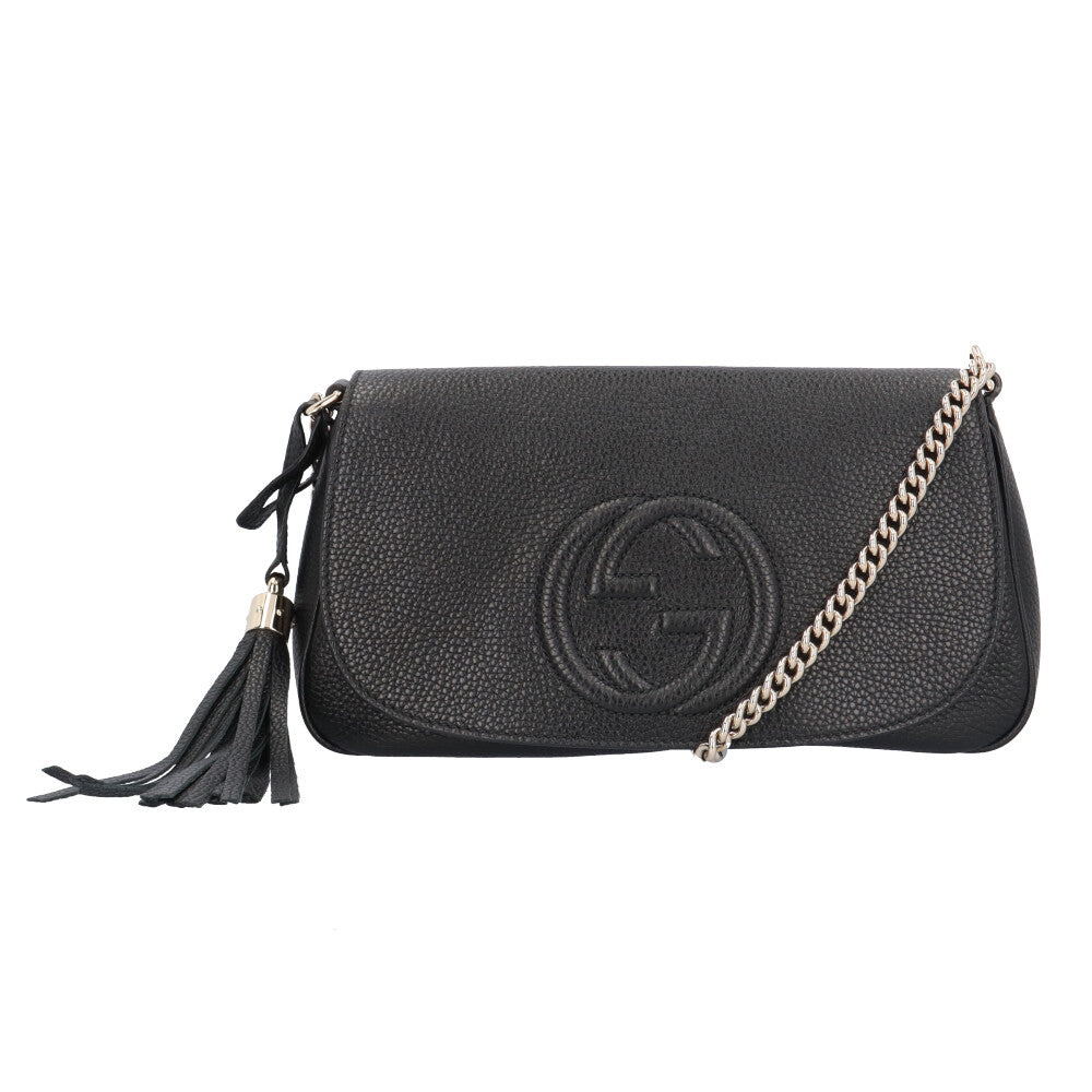 GUCCI グッチ ソーホー ショルダーバッグ レザー ブラック レディース