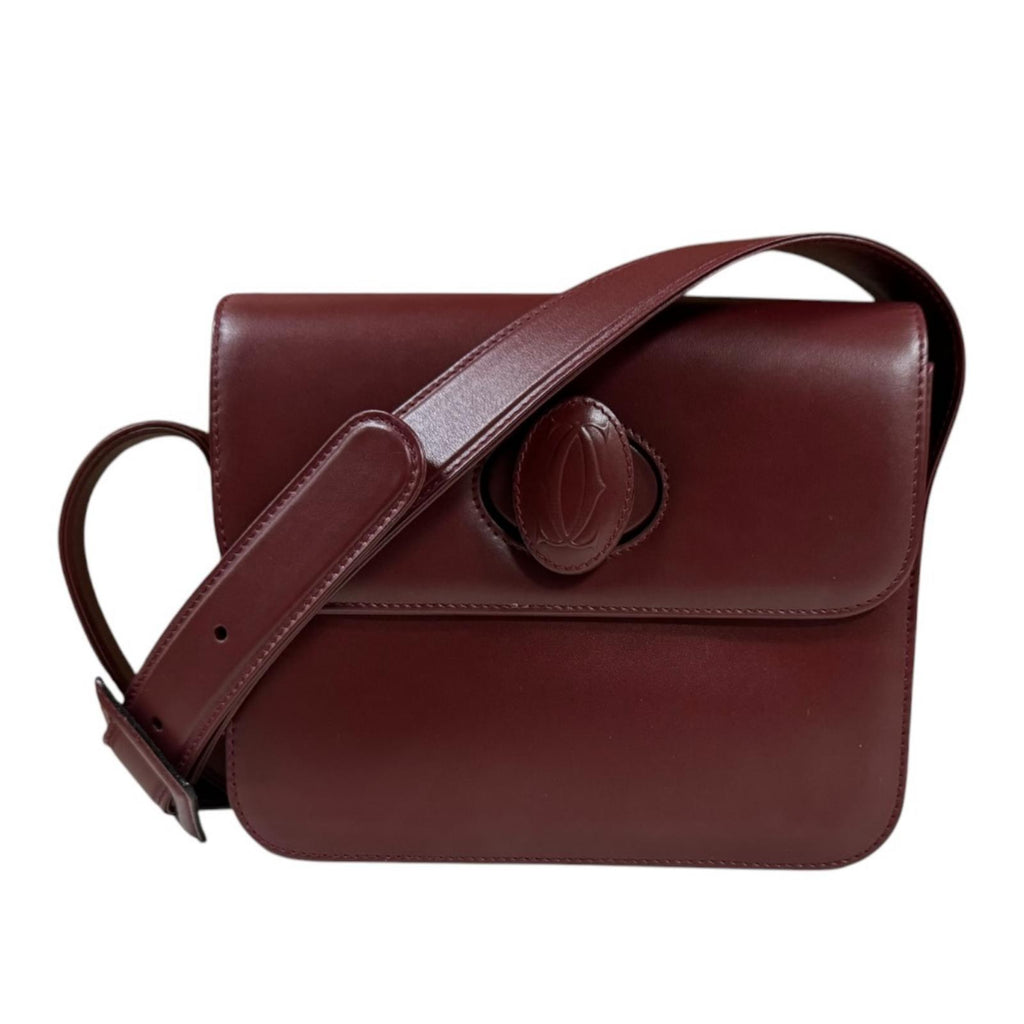 CARTIER カルティエ マストライン ショルダーバッグ レザー レッド