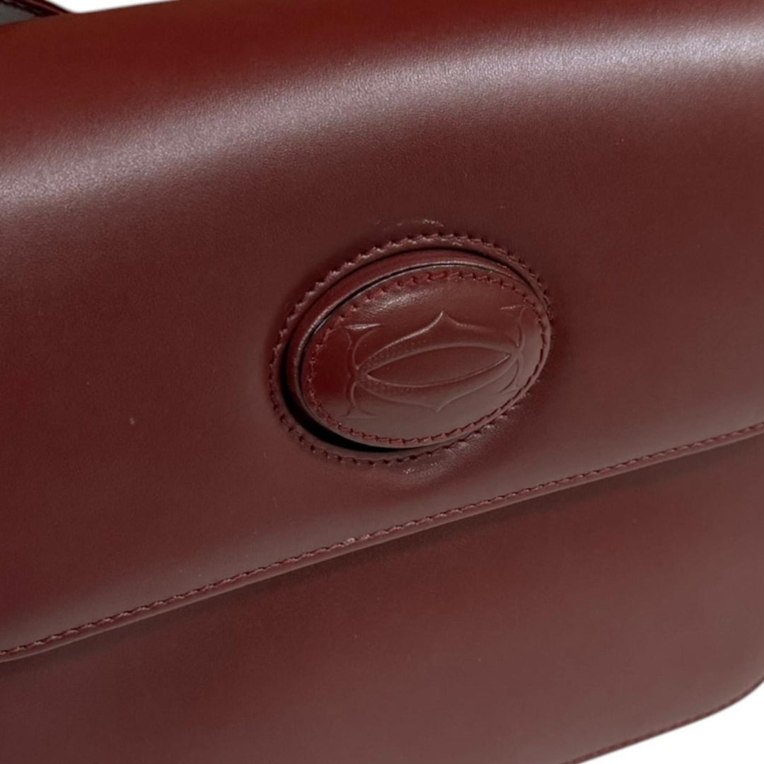 CARTIER カルティエ マストライン ショルダーバッグ レザー レッド