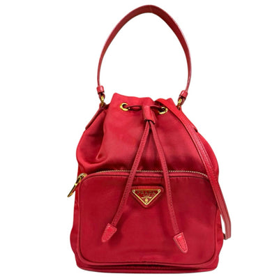 PRADA プラダ ショルダーバッグ ナイロン レッド レディース 中古