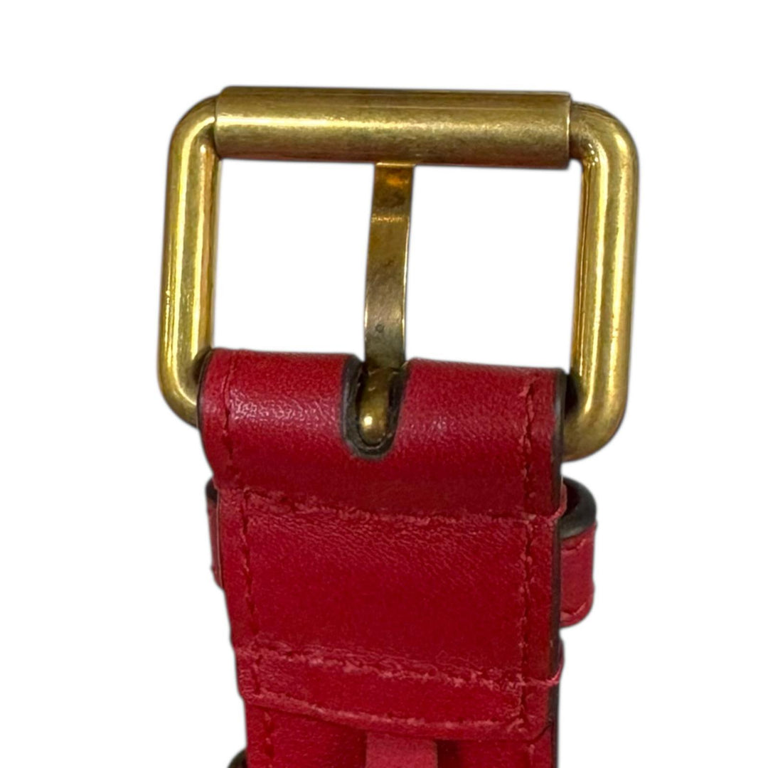 GUCCI グッチ GGマーモント ウエストバッグ レザー レッド レディース