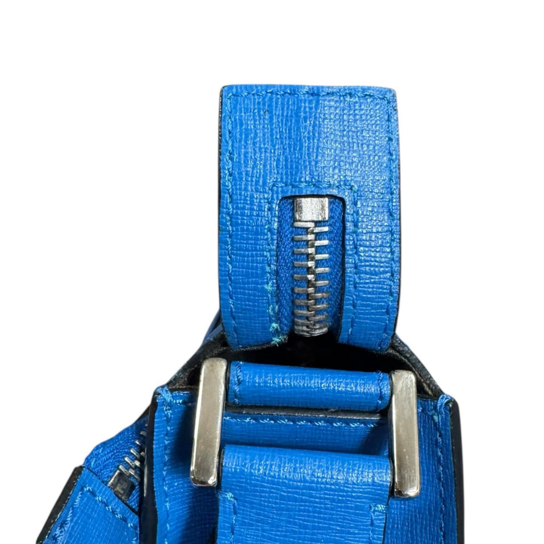 FENDI フェンディ ショルダーバッグ レザー ブルー メンズ 中古