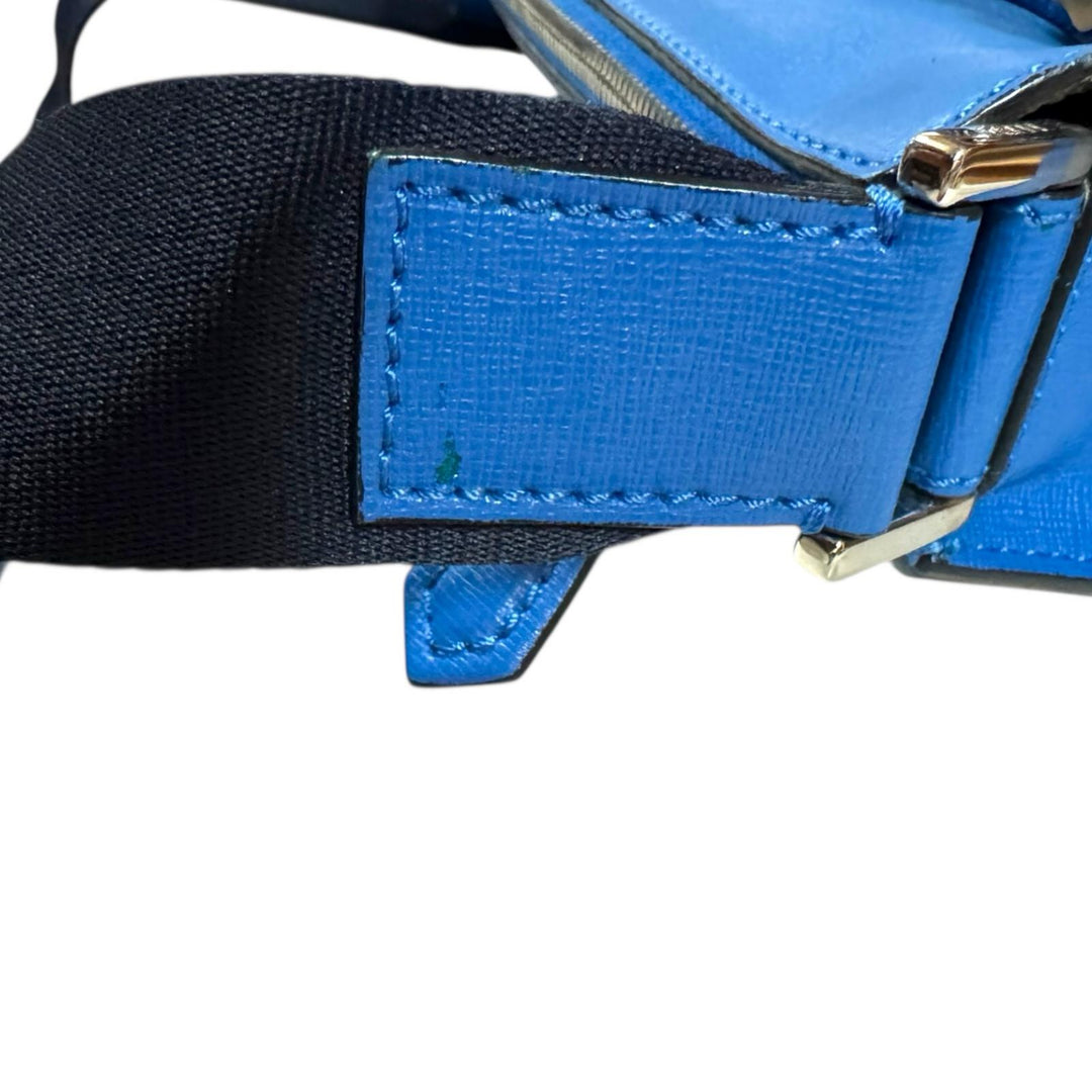 FENDI フェンディ ショルダーバッグ レザー ブルー メンズ 中古