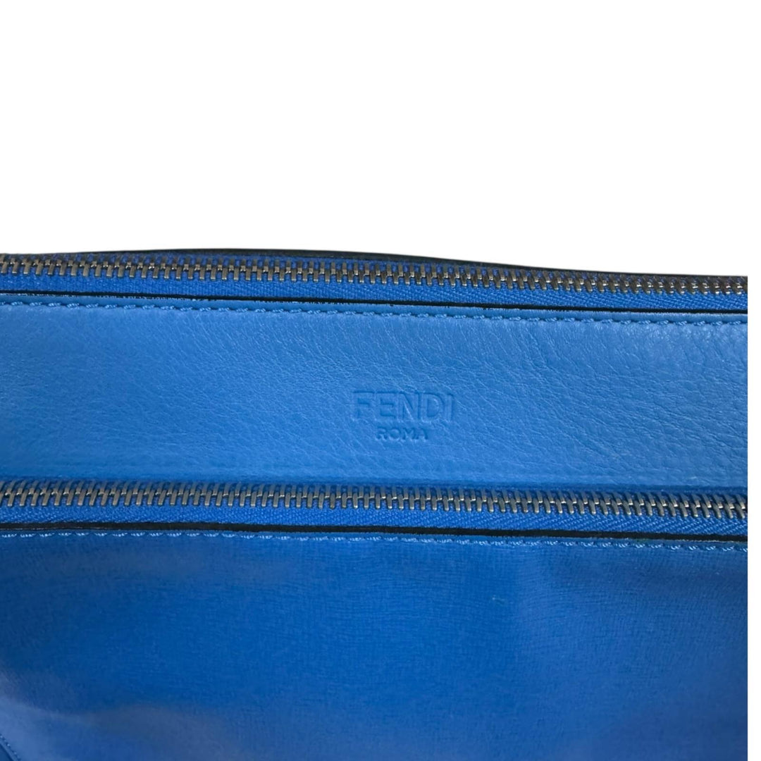 FENDI フェンディ ショルダーバッグ レザー ブルー メンズ 中古