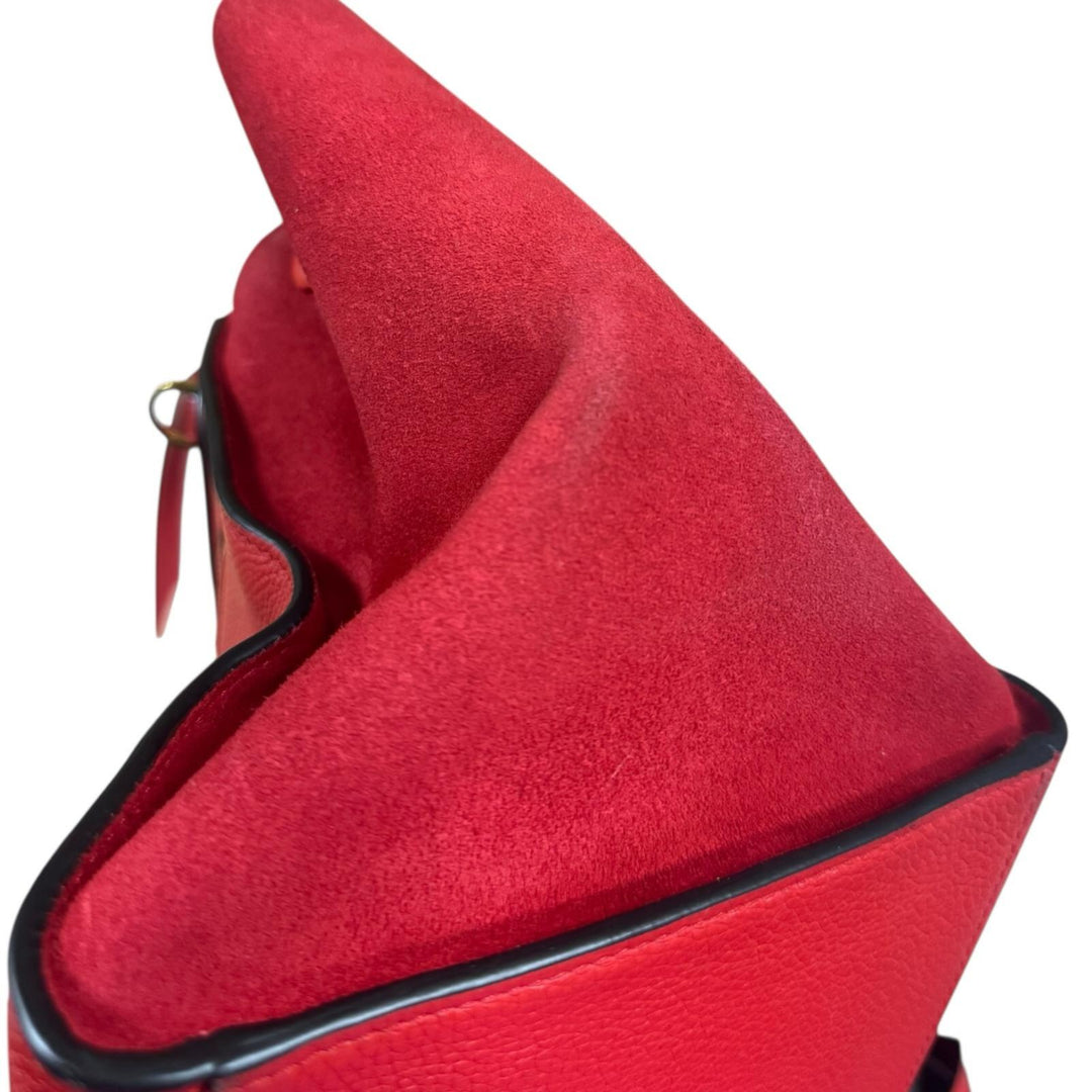 CELINE セリーヌ トラペーズ ショルダーバッグ レザー レッド