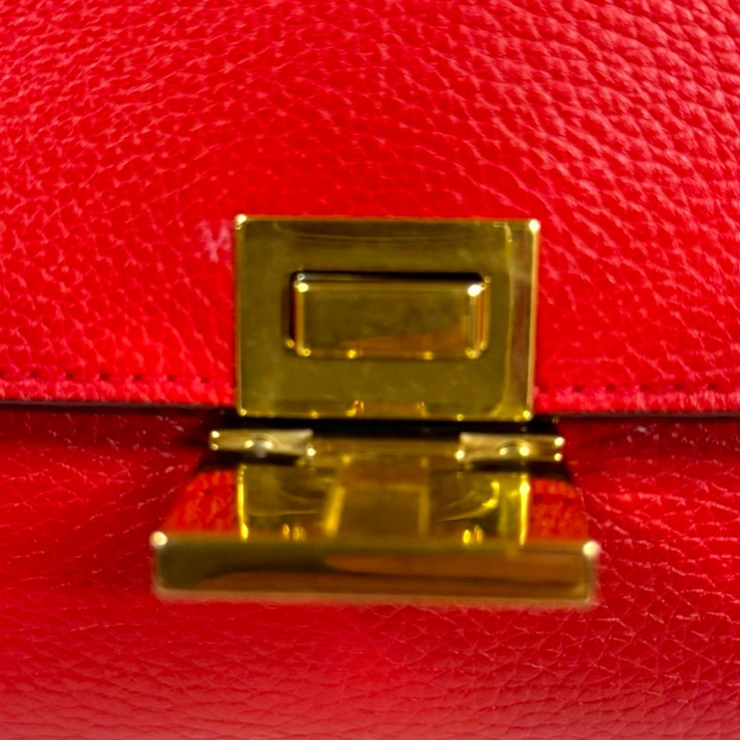 CELINE セリーヌ トラペーズ ショルダーバッグ レザー レッド