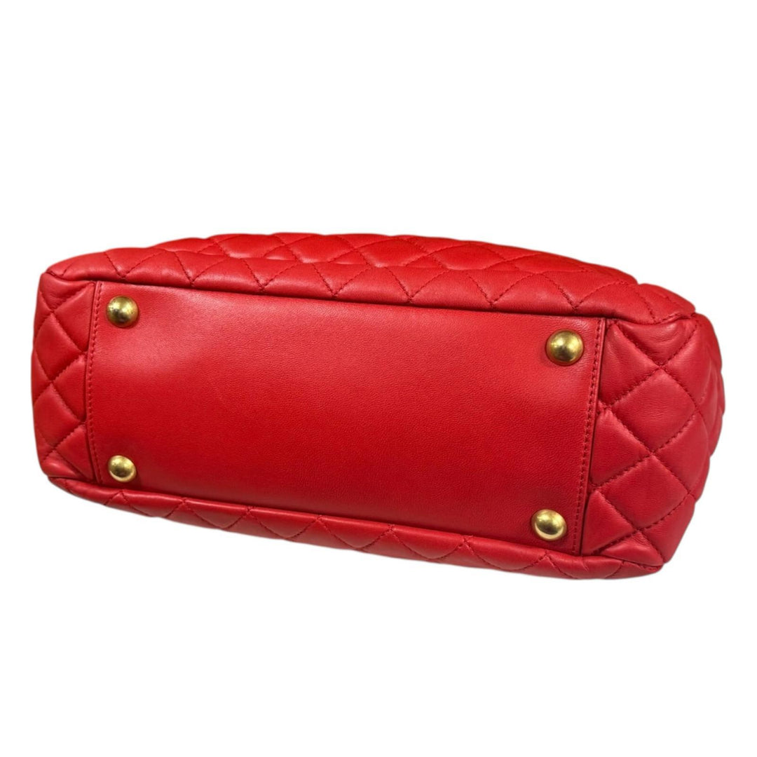 CHANEL シャネル マトラッセ トートバッグ ラムスキン レッド