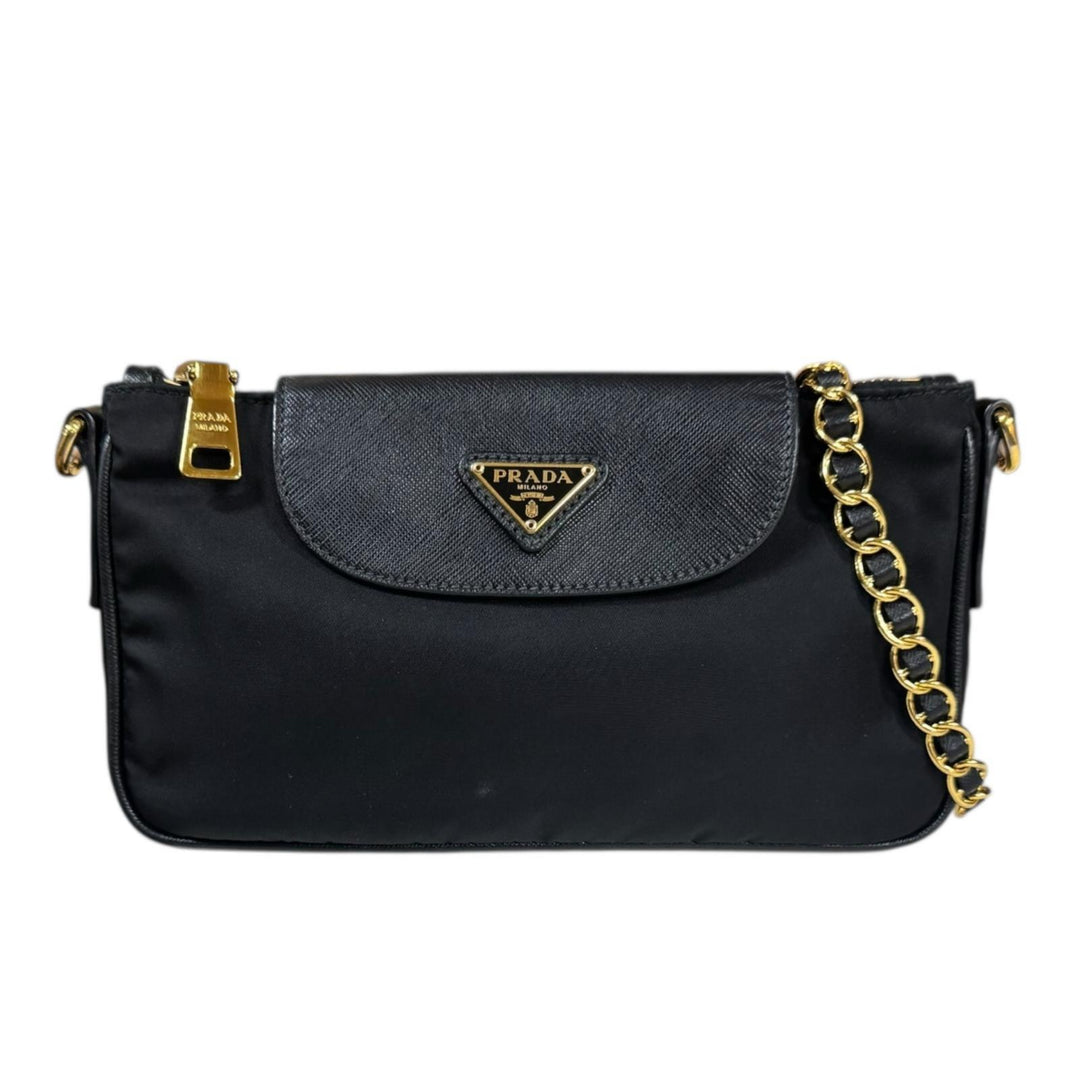 PRADA プラダ ショルダーバッグ ナイロン ブラック レディース 中古