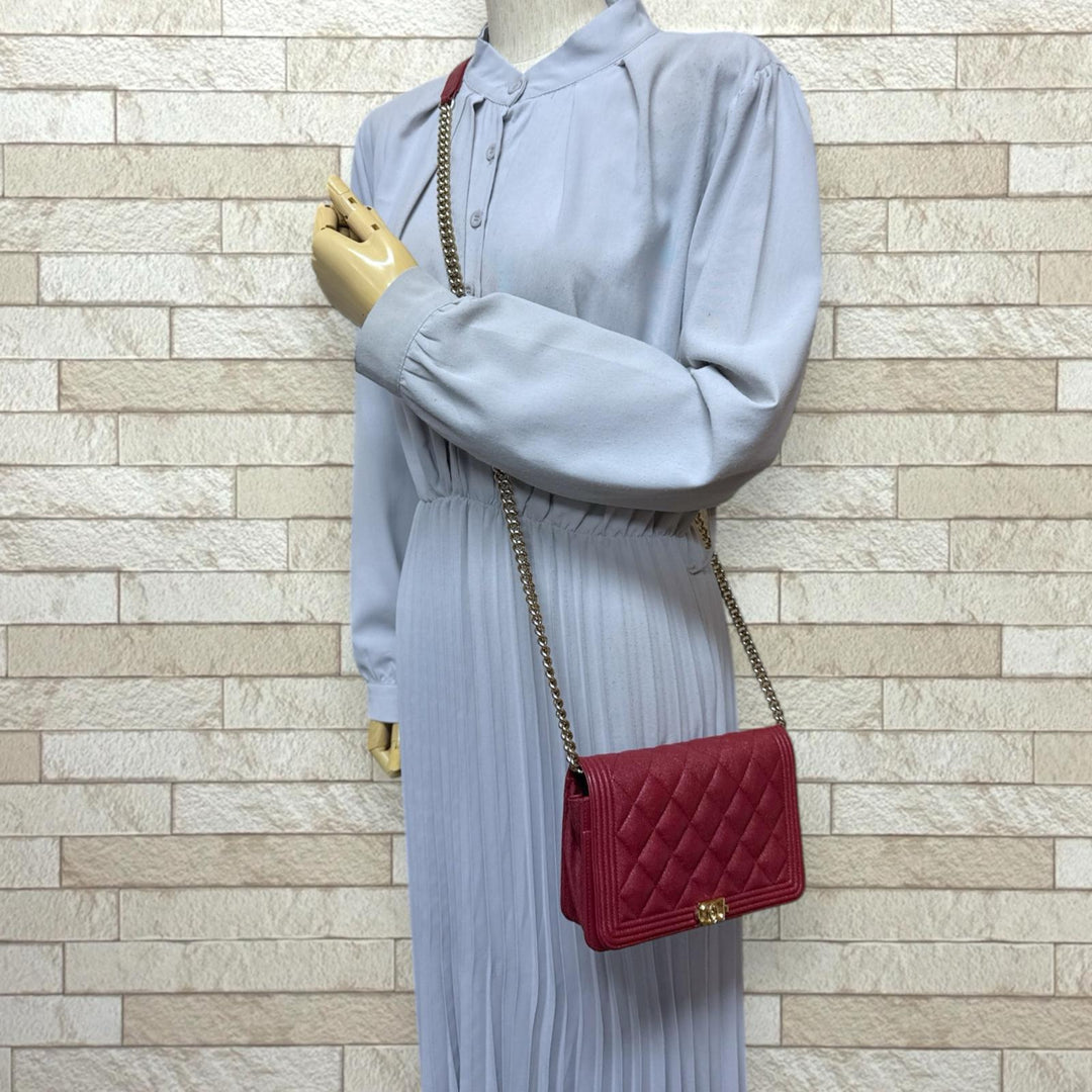 CHANEL シャネル ボーイシャネル ショルダーバッグ キャビアスキン