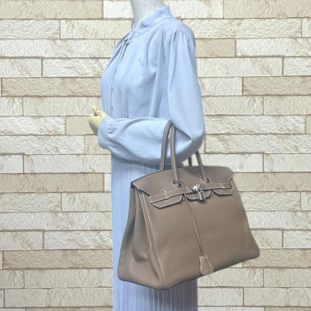 HERMES エルメス バーキン35 ハンドバッグ トゴ ベージュ レディース